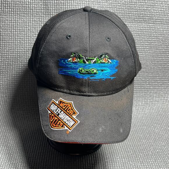 Harley Davidson Baseball Cap Mens One Size Black Embroidered Gainesville Florida - Picture 1 of 9